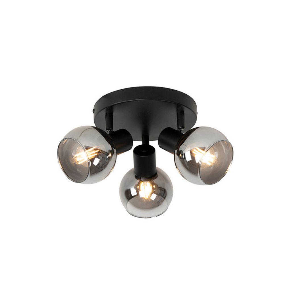 QAZQA LED Aufbaustrahler Vidro Schwarz